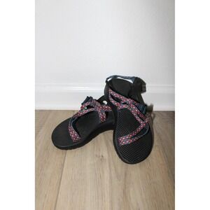 Chaco Kids Z/1 Ecotread Athletic Sandals Black Blue Red Geometric Size 6
